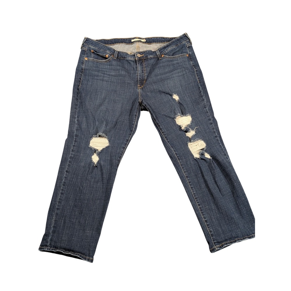 Levi's Women's Boyfriend Mid Rise Distressed Medium Wash Denim Jeans Size 20W